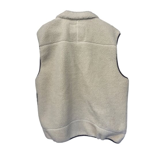 U.S. Polo Assn. Sherpa Fleece Vest XL Beige Contrast Pocket & Zipper Accents - Picture 5 of 5
